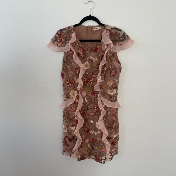 ⭐Botanic Butterflies Butterfly Bug Sequin Flutter Coquette Trendy Hip Mini Dress - Picture 3 of 9